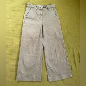 Everlane Wide Legged Cropped Pant, Size 6, Color:Green/Surplus